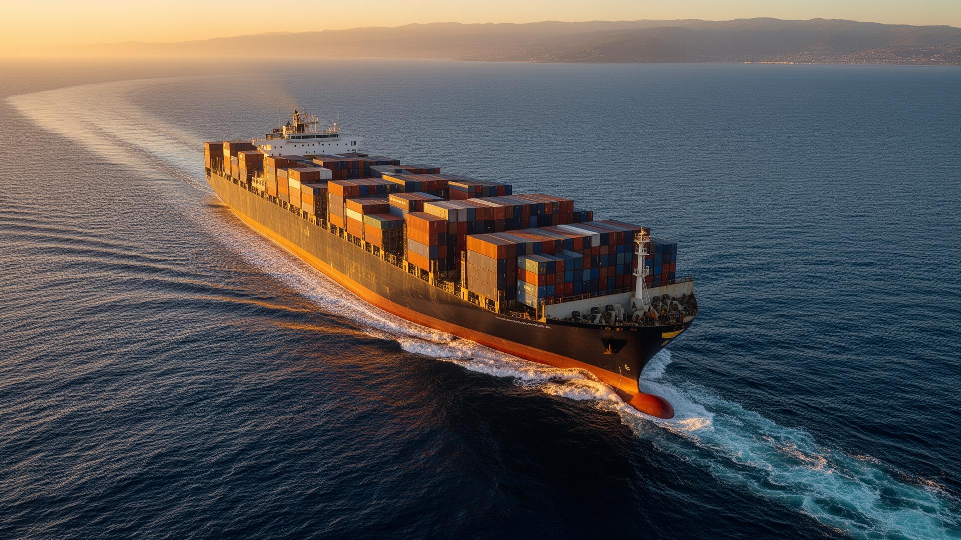 Container vessel at port